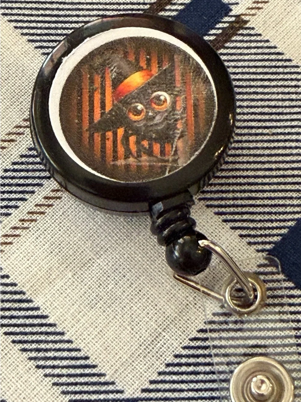 Black spider Badge Reel Key & Card Holder